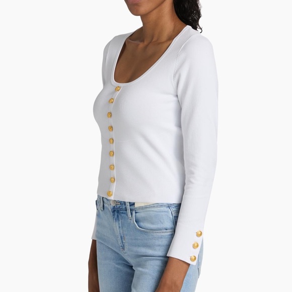 L'Agence Lanetta White Cardigan Top NWT - Picture 5 of 12